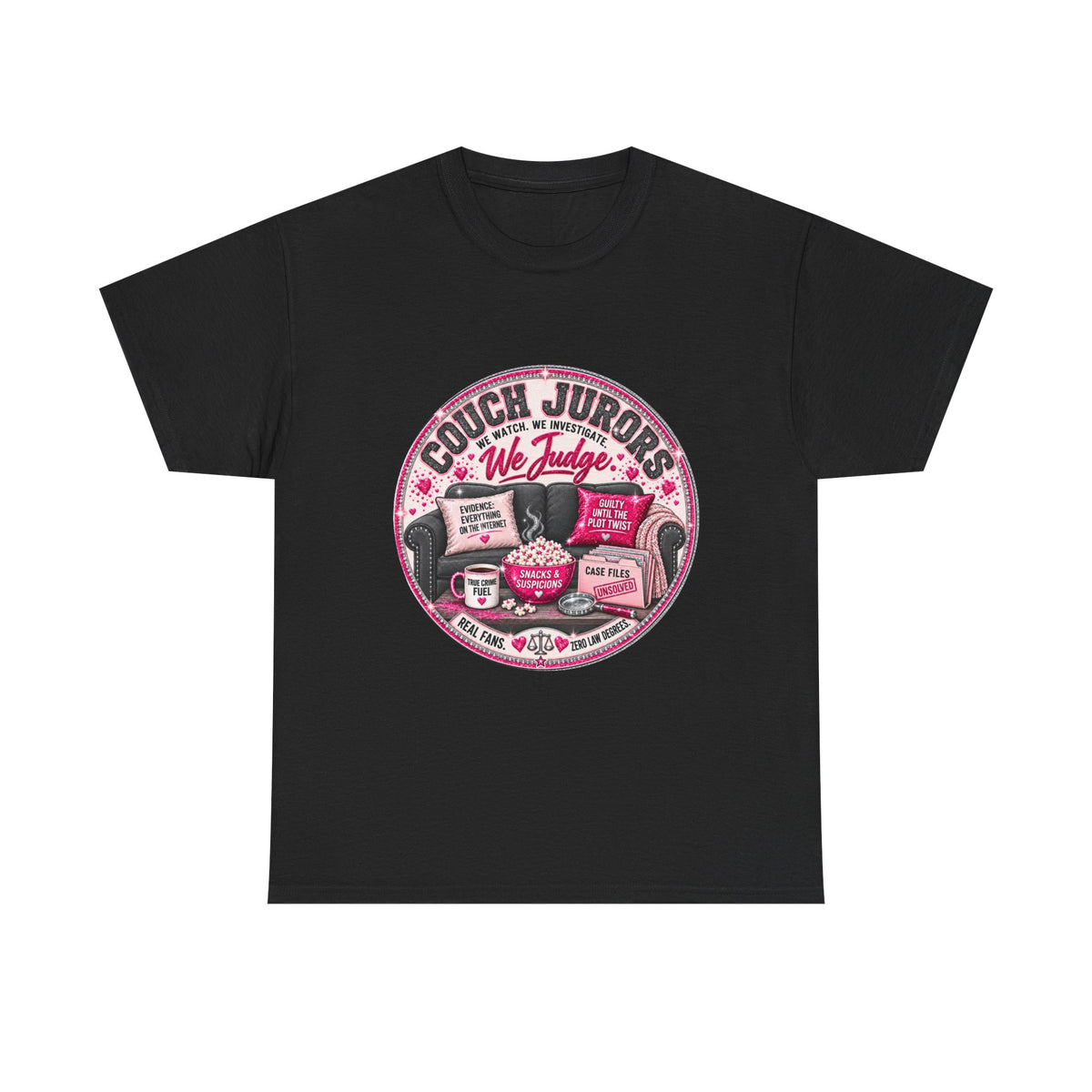 ⚖️ Couch Jurors Tee: We Watch, We Investigate, We Judge 🔎🍿