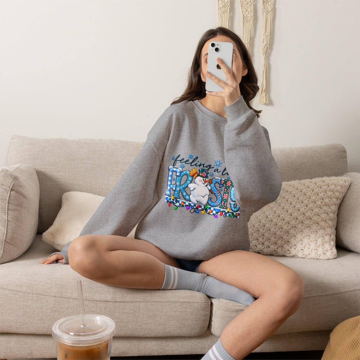 Feeling a Little Frosty Sweatshirt — Cute Frosty Holiday Crewneck