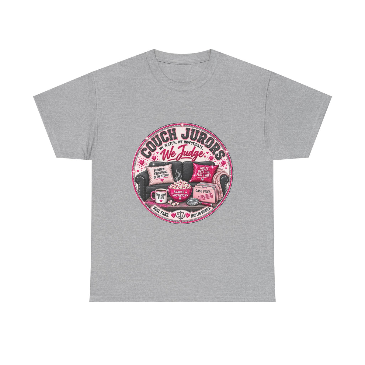 ⚖️ Couch Jurors Tee: We Watch, We Investigate, We Judge 🔎🍿