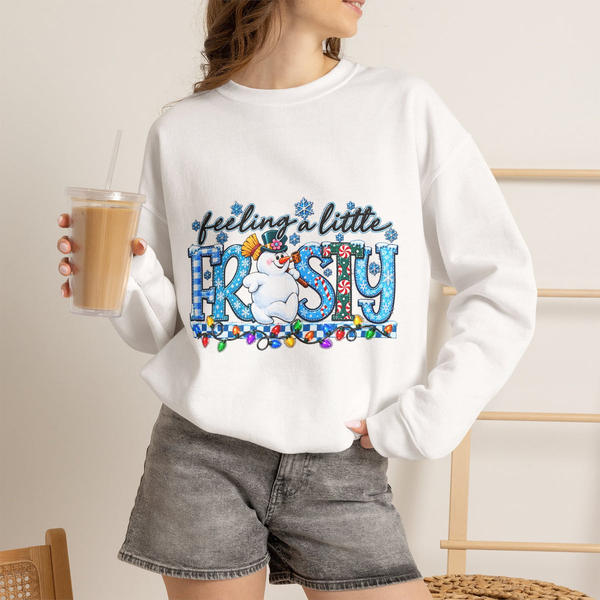 Feeling a Little Frosty Sweatshirt — Cute Frosty Holiday Crewneck